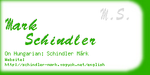 mark schindler business card